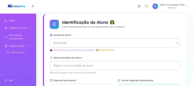Edupleno Escola: Gestão do Plano de Ensino Individualizado para a escola inteira, com atividades adaptadas.